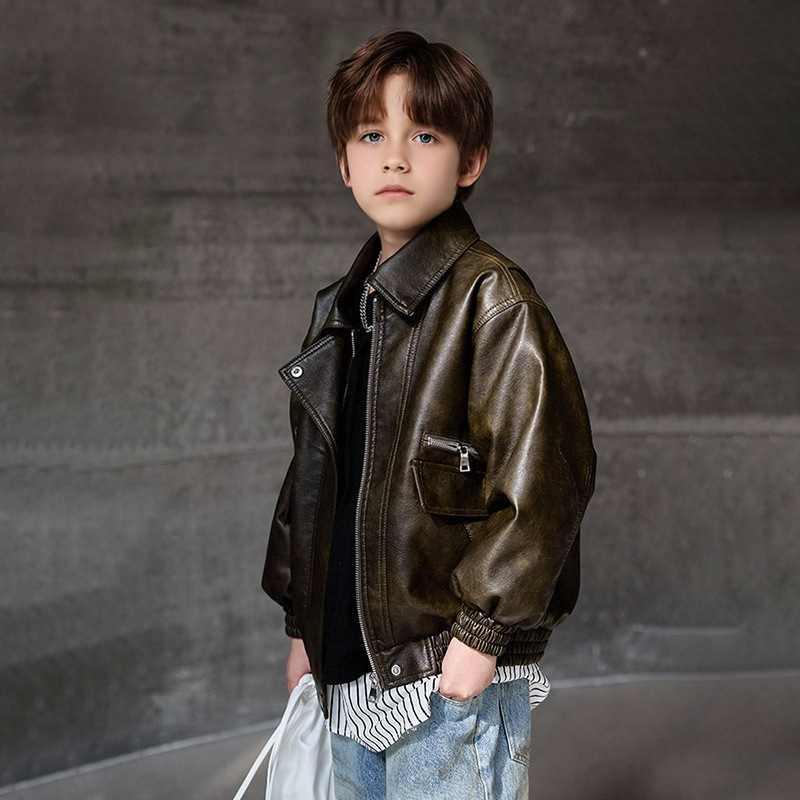Streetwear Brand Logo Design - Jongens donkergroene waterdichte winddichte jas 2-12Y