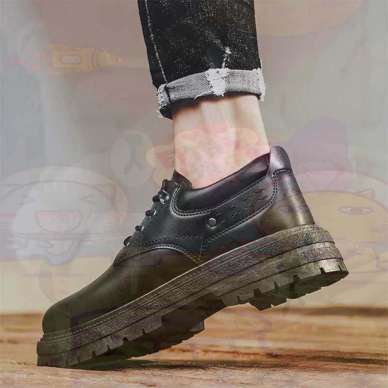 Streetwear Brand Famous - Donker natuurlijk leer Mode-sneakers Tennis Herensneakers