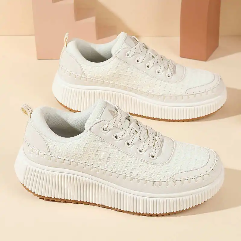 Streetwear Brand Famous - Bruine schoenen Dames Flats Herfstlaarzen Sneakers