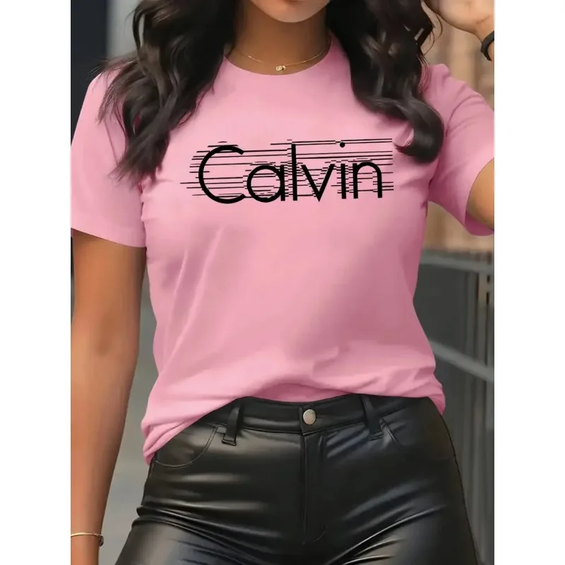 Streetwear Brand Shirts - Calvin Dames T-shirt Vrijetijdsmode Korte mouw