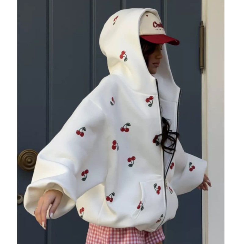 Damessweatshirt met kersenprin - Streetwear Brand Hoodies recensie en prijs